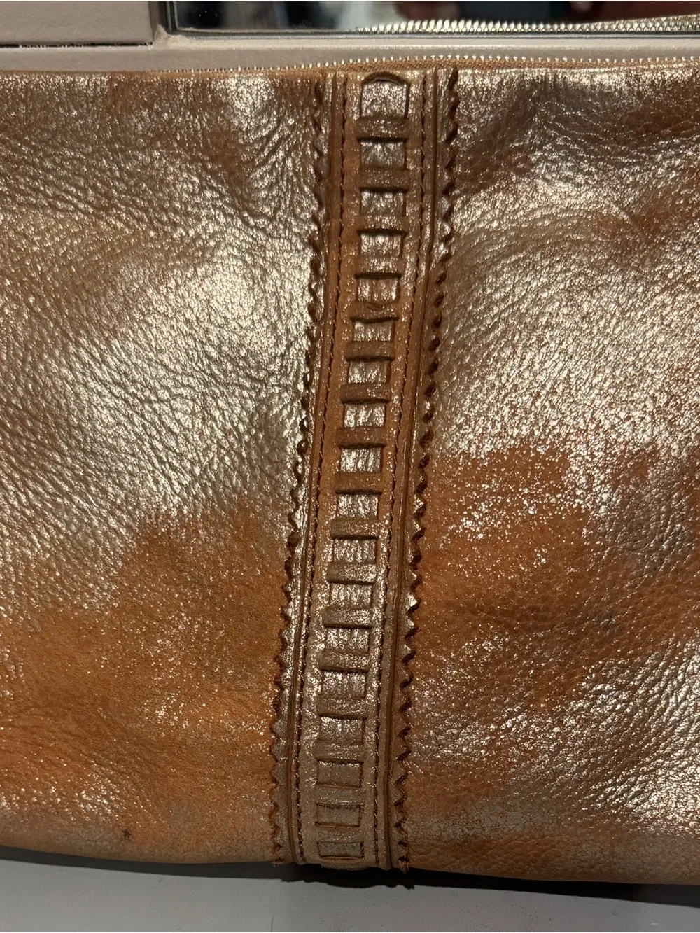 Leather Women’s Clutch in Cognac Brown